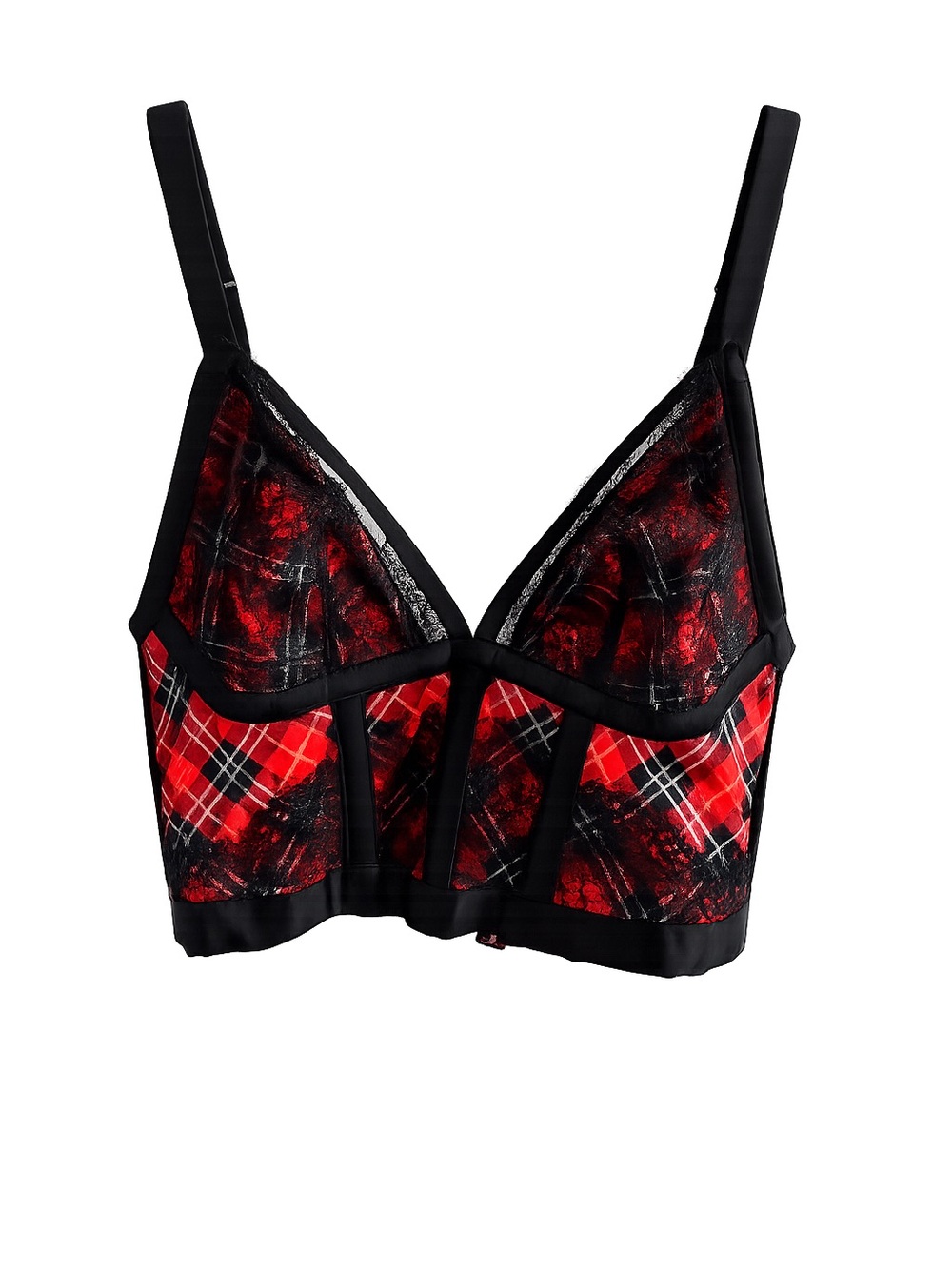 Victoria’s Secret Red Plaid Lace Lingerie Corset Top S New - Picture 1 of 8